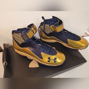 Under Armour Team Fierce ATV Gold/Navy Blue Football Cleats! Size- 13.5